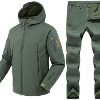 Mountaineering Clothing Plush Jacket Suit Camping Cardigan Hooded Multi-function Jacket(Gray,Large)