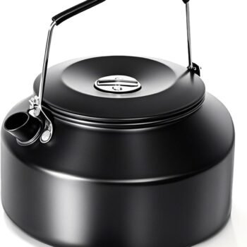 Camping Kettle 1.6L, Portable Tea Kettle, Hard Anodized Aluminum Coffee Pot, Compact and Lightweight for Stove Top Campfire Kettle, Picnic and Travel Camping Kettle for Boiling Water.