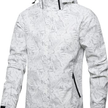 Men's waterproof rain jacket, lightweight outer hooded raincoat hiking windproof jacket