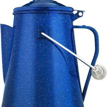 Classic Camping Kettle - Tea and camping kettle, contains no aluminium or plastic, perfect for boiling water (blue)